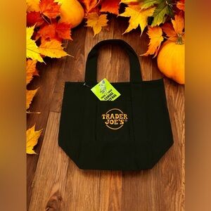Trader Joe’s Black Halloween Mini Tote Bag – Canvas Reusable Trick or Treat Bag